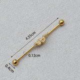 DAIIIBABYYY  -  1PC Industrial Piercing Barbells Jewelry Stainless Steel CZ Heart Ball Pearl Cartilage Helix Earring Body Piercing for Women Men