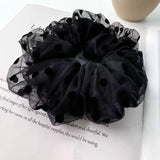 DAIIIBABYYY  -  Black and White Dot Hair Scrunchies for Girls and Women