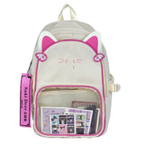 Daiiibabyyy  Cute Hit Color Cat Embroidery Ita Mochila High Capacity Mochilas Student Backpack School Bag Transparent Bags for Woman
