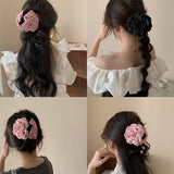 Daiiibabyyy Large Rose Flower Hair Claw Clips Women Girls Sweet Ponytail Holder Crab Clamps Barrettes Hairpins Hair Accessories Fashion