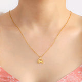 DAIIIBABYYY  -  U-shaped horse animal pendant necklace stainless steel women's horseshoe neck chain animal jewelry Valentine's Day party gift
