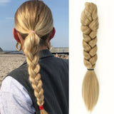 Daiiibabyyy  Synthetic Claw Clip On Braid Ponytail Hair Extensions Heat Resistant Long Handmade Braided Pony Tail Hair Piece For Women Daily