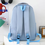Daiiibabyyy  4Pcs/Set Large Capacity 4 in 1 Backpack Multifunction Casual Book Bag School Rucksack Breathable College Backpack Students