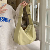 Daiiibabyyy Large-capacity bag women 2023 new fashion soft leather niche commuter tote bag college student school shoulder bag crossbody bag