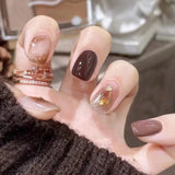 DAIIIBABYYY  -  24 PCs Short French Minimalist Smudged Nails with 1 Jelly Gel and 1 Nail File