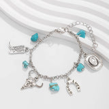 DAIIIBABYYY  -  Vintage Cowboy Hat Boots Bull Head Charm Bracelet for Women Men Retro Silver Color Adjustable Bracelet Jewelry Gift