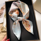 DAIIIBABYYY  -  New Silk Square Scarf Women Luxury Floral Print Kerchief Soft Satin Hairband Hands Bag Ribbon Foulard Hijab Neckerchief Headband