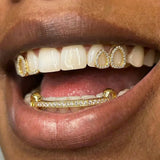 Daiiibabyyy  Explosive Personality Fashion Braces Hot Sale Zircon Hollow-Out Three Sets Of Halloween Personality Dental Ornaments