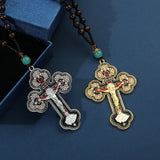 DAIIIBABYYY  -  Catholic Orthodox Pectoral Cross Necklace Crucifix Pectoral Gold Plated Pendants Cross Chain Religious Jewelry Крест Кулон