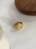 DAIIIBABYYY  -  Electroplated 18k Gold Ring For Men And Women Trendy Bright Metal Ring Fashionable Finger Decor Hoop Beach Jewelry Accessories