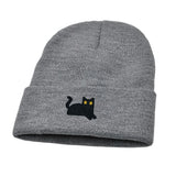 Daiiibabyyy  Sweet Cute Embroidered Cat Knitted Hat Warm Wool Knit Cap Ear Protection Embroidery Winter Caps Sports