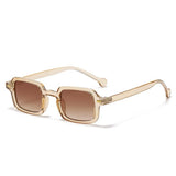 Daiiibabyyy  Retro Rice Nail Small Frame Square Sunglasses New Women Glasses Fashionable Men Simple High-End Glasses