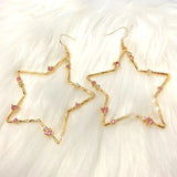 Daiiibabyyy  Y2K Accessories Rainbow Crystal Star Big Earrings Korean Fashion Earrings for Women Punk Jewelry Egirl Earrings Bohemia Cute