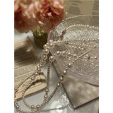 Daiiibabyyy Vintage Long Pearl Necklace for Women Elegant Artificial Simulated Pearls Dress Necklaces Sweater Chain Wedding Party Jewelry