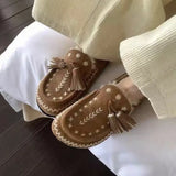 Daiiibabyyy  New Women's Winter Shoes Bohemian Style Plush Warm Casual Shoes for Woman Fashion Baotou Mule Shoe Designer Shoes Zapatos Mujer
