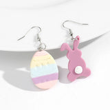 Daiiibabyyy  Cute Easter Egg Rabbit Carrot Dangle Earrings for Women Girls Lovely Polymer Clay Cartoon Animals Earring Festive Party Jewelry