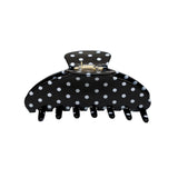 Daiiibabyyy  Vintage Black White Dot Hair Claw Large Crab Hair Clips Shark Claw Clamp Retro Ponytail Fashion Hair Accessories Women Girls