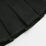 Daiiibabyyy  American Streetwear Vintage Solid High Waist A-LINE Folds All Match Skirts