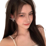 DAIIIBABYYY  -  Personality Retro Black Metal Mesh Big Butterfly Wings Stud Earring for Women Girls Gothic Style Jewelry Y2K Accessories Gift