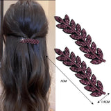 DAIIIBABYYY  -  2pcs Shiny Crystal Hair Clips Fashion Wheat Feathery Rhinestone Hairclip Broken Hair Tools Hairpins Wedding Headwear Accessory