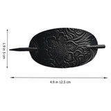 Daiiibabyyy  Fashion Leather Hair Clip with Stick Hair Barrette Hair Tie Hair Slide Oval Shape Hair Pins Ponytail Holders Hair Styling Tools