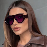 Daiiibabyyy  Fashion Retro Pilot Sunglasses for Women Leopard Blue Lens UV400 Shades Punk Trendy Frame Outdoor Sun Glasses for Men Women