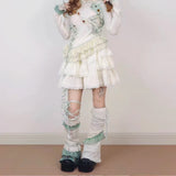 Daiiibabyyy  Autumn Girls Japanese Lace Sock Covers Bowknot Sweet Y2K Lolita Jk Calf Socks Ins Style Shibuya Spice Girls Stacking Socks