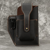 DAIIIBABYYY  -  Real Leather men Casual Small Waist Bag Cowhide Fashion Hook Bag Waist Belt Pack Cigarette Case 5.5" Phone Pouch
