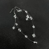 Daiiibabyyy  Niche Clear Glass Beads Dewdrop Tassel Long Earrings Chilly Style Personalized Jewelry For Women Birthday Friends Gifts
