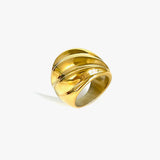 DAIIIBABYYY  -  Electroplated 18k Gold Ring For Men And Women Trendy Bright Metal Ring Fashionable Finger Decor Hoop Beach Jewelry Accessories