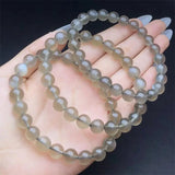DAIIIBABYYY  -  8MM Natural Silver Moon Stone Bracelet Charms Handmade Fortune Energy Bangle Mineral Woman Amulet Jewelry Gift 1PCS