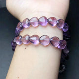 DAIIIBABYYY  -  Natural Amethyst Heart Bracelet Reiki Gemstone Fashion Jewelry Fengshui Women Healing Lucky Energy Gift 1pcs