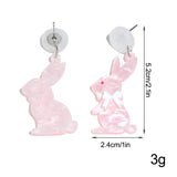 Daiiibabyyy  Cute Acrylic Bowknot Rabbit Drop Earrings for Women New Cartoon Animals Dangle Earring Easter Jewelry Gifts