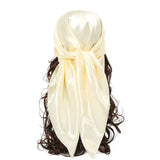 DAIIIBABYYY  -  Imitation Silk Scarf Pure color Women Satin Square Hijab Scarfs For Ladies Luxury Shawl 90*90 Bandana Large Hair Head Scarf