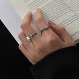 Daiiibabyyy  Sweet Ghost Cross Opening Rings for Women Unique Cute Finger Opening Adjustable Rings Couple Rings Fashion Jewelry Birthday Gift