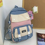 Daiiibabyyy  Fashion Nylon Backpack Large Capacity Korean Color School Bag Multifunction Breathable Book Bag Teenage