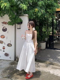 Daiiibabyyy  Sweet Summer Flower Embroidery Dresses Women's Clothing Temperament Robe Femme Tunic Pleated Maxi Dress Vestidos De Mujer