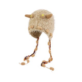 Daiiibabyyy  Women's Winter Hats Cute Funny Little Monster Knitted Hat Winter Plush Warm Woolen Hat With Straps Ear-protecting Lei Feng Hat