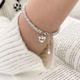 DAIIIBABYYY  -  Best Sell Romantic Love Heart Round Circle Silver Ladies Charm Bracelet Jewelry For Women Wedding Gifts No Fade