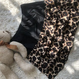 DAIIIBABYYY  -  Japanese Y2K Lolita Summer New Spliced Elasticized High-waisted Printing Leopard Fashion Folds Slim Casual Cake Skirts