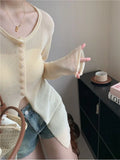 DAIIIBABYYY  -  Temperament Versatile Sunscreen Sweater Women's Niche Long-sleeved Thin Summer Top