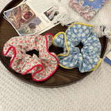 DAIIIBABYYY  -  Fashion Summer Floral Scrunchies Female Oversized Hair Ties Ropes Girls Sweet Headwear Elastic Hair Bands Pink Ponytail Holder