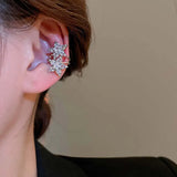 Daiiibabyyy  Luxury Crystal Zircon Star Clip Earrings for Women Simple C Shaped Geometric Without Piercing Ear Cuff Wedding Jewelry Gifts