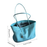 Daiiibabyyy  New Large Capacity Soft Leather Tote Bags Women's Versatile Commuter Handbag Elegant Simple Trendy Single Shoulder Bag