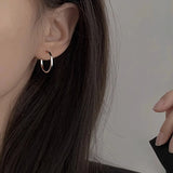 Daiiibabyyy New Simple Version S925 Hoop Earrings Removable Snake Bone Tassel Women Wedding Party Fine Jewelry Girl Gift Wholesal ER098