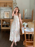 DAIIIBABYYY  -  Bohemian Women Sweet Fresh Floral Vest Dress Summer 2025 New Style French Vacation Style Mid Length Vestidos