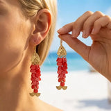 Daiiibabyyy  1Pairs Ocean Sweet Starfish Gradient Jellyfish Acrylic Earrings for Ladies Cute Summer Vacation Style Ear Jewelry Accessory