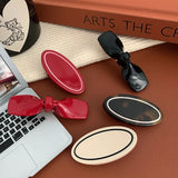 DAIIIBABYYY  -  Korean New Design Retro Bow Side Bangs Clip Temperament Acetic Duck Beak Clip Sweet Oval Shredded Hair Clip