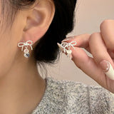 Daiiibabyyy  Bow Sequins Dangle Earrings for Women Girl Exquisite Tassel Stud Earrings Simple Vintage Sweet Cute Versatile Jewelry Gift 2025