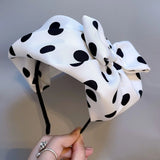Daiiibabyyy  Polka Dot Hair Clip Half Headband French Retro Headband Hair Accessories for Women Beret Hair Accessory
